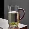 High Borosilicate Heat-resistant Glass Japanese-style High-value Walnut Handle Tea Cup Household High-temperature-resistant Cup