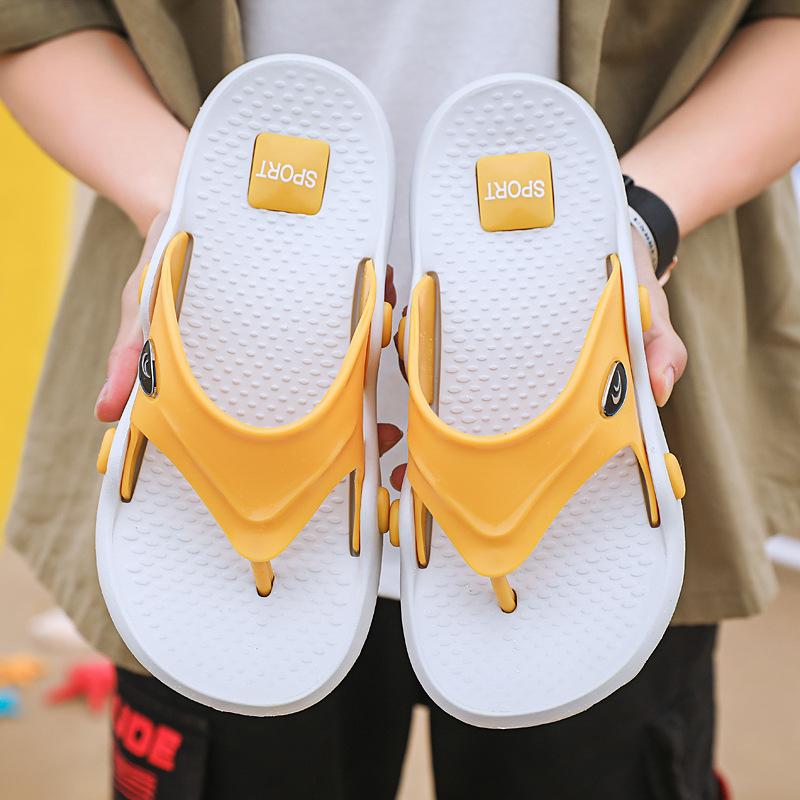 

Flip-flops Men s Trendy Summer Non-slip Men s Korean Version of The Trend Personality Outer Wear Beach Fashion Angle Slippers 45 жёлтый