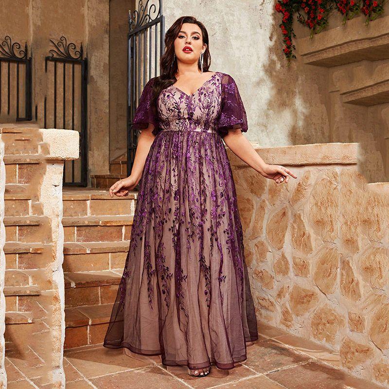 

Размер 100 кг Элегантное вечернее платье для женщин plus-size, подходит для банкетов, ежегодных собраний, выступлений ведущих и масштабных хоровых выступлений Picture Color--Al2958 0 XL