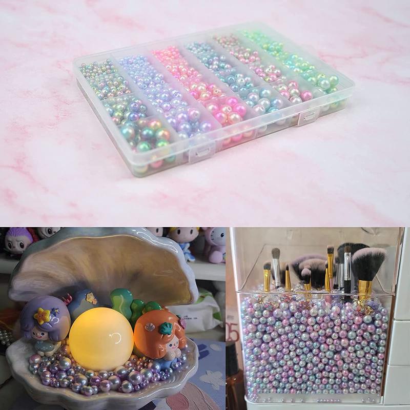 1890PCS/BOX 4/6/8/10mm Round Acrylic Pearl Beads Loose Spacer Beads for Jewelry Making DIY Necklace Bracelet Accessories