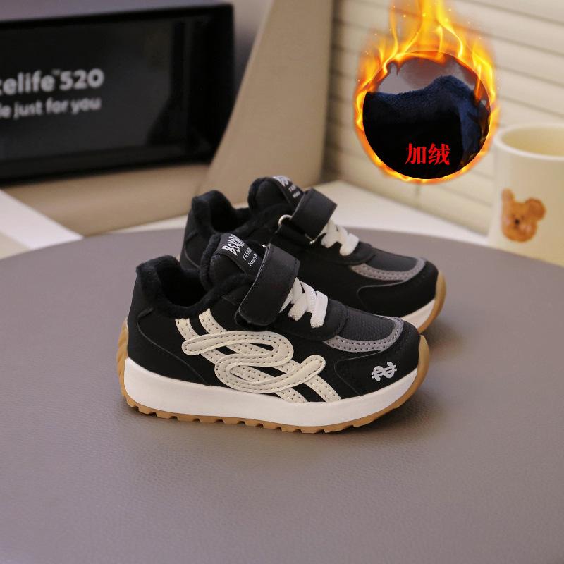 Girls' cotton shoes 2025 new winter lightweight soft-soled children's running sports shoes boys' cold-proof dad shoes