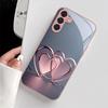 Double heart pattern phone case for Samsung Galaxy S26 S25 S24 S23 S21 S20 fe/plus/Ultra anti drop back cover