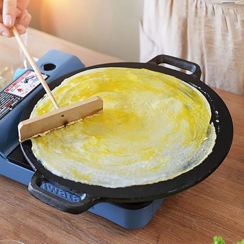 30cm Crepe Pan with Drill Bits, Induction Compatible, Crepe Maker, Frying Pan, Seasoned Cast Iron Frying Pan, Uncoated Nonstick Pot, Crepe Pan Set for