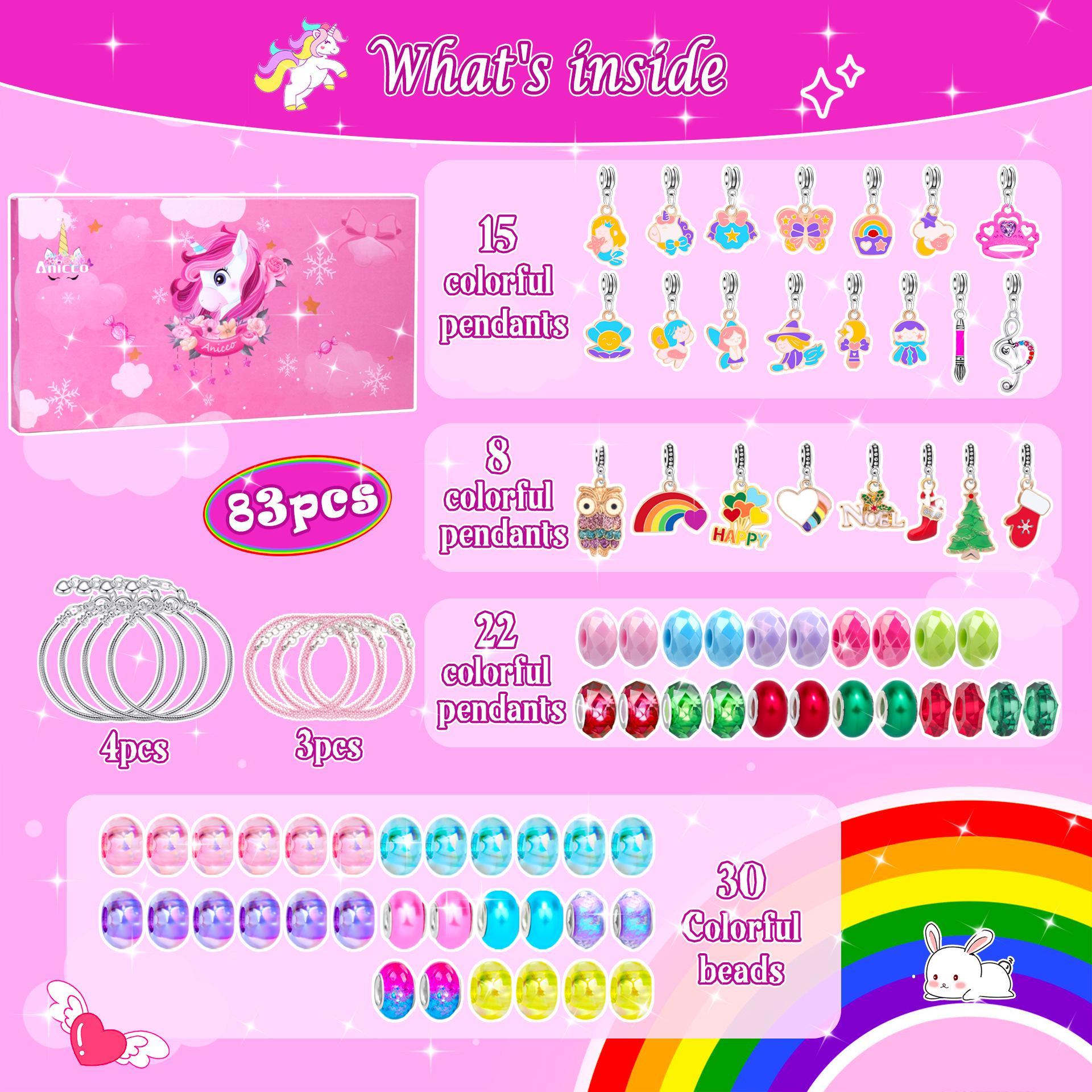 

Crystal Beaded DIY Cartoon Christmas Alloy Bracelet Set for Girls - Handmade Jewelry Gift for Women