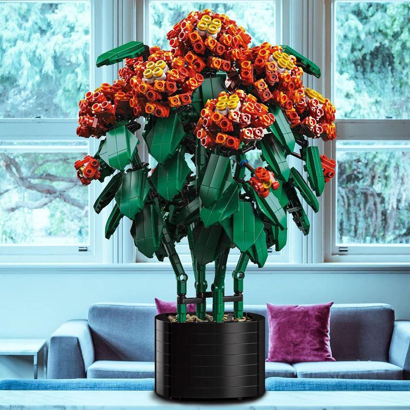 Building Blocks Flower Bouquet 3D Flower Lantana Camara Set 1614El