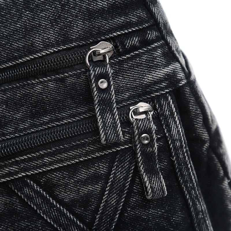 Large Capacity Denim Bag Women's Shoulder Bag Multi-Compartment Crossbody Bag