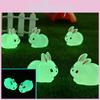 Charming Glow In The Dark Fat Bunny Resin Figurine Perfect For Diy Moss Garden Decor