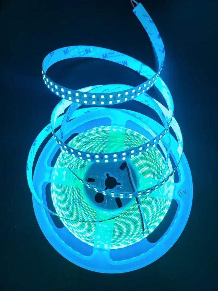 24V Double Row LED Strip Light, 240 LEDs, Self-Adhesive, 15mm Wide, High Brightness Linear Light.