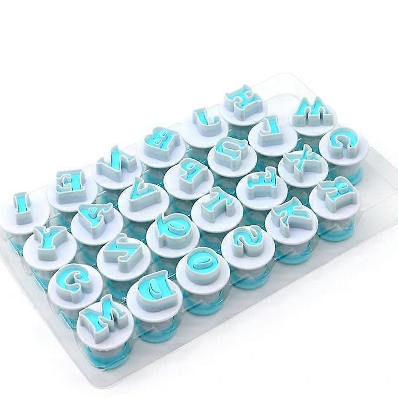 Feiona 26pcs Upper & Lowercase Alphabet Cookie Cutter Plastic Capital Letters Fondant Cutter Baking Cupcake Mold Cake Decorating Tools