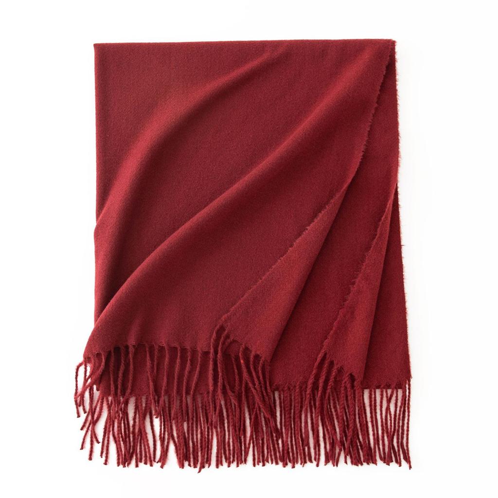Cashmere Feel Solid Color Women's Imitation Cashmere Scarf Spring Atmosphere Korean Style Versatile Mid Length Shawl Scarf