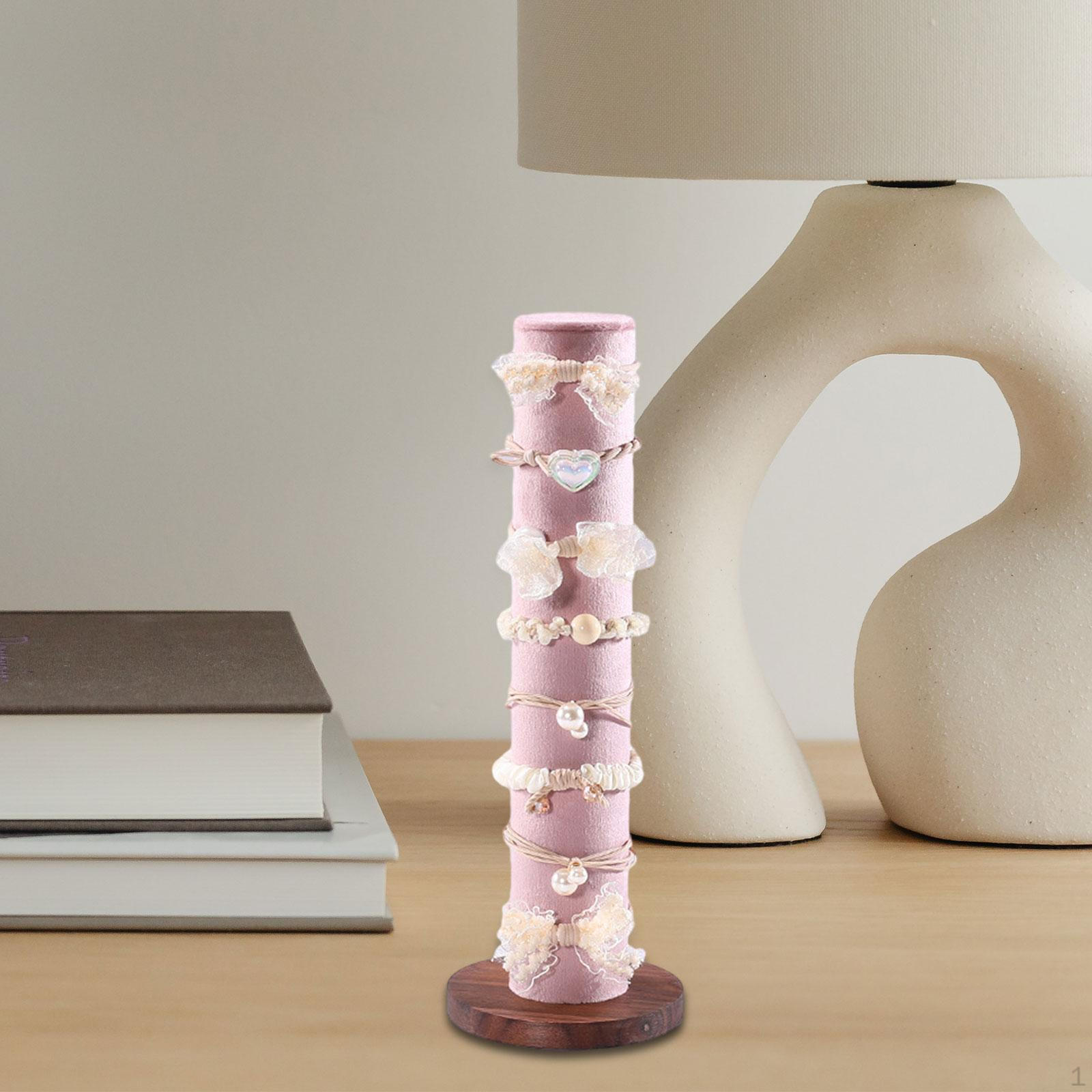 

Стенд для браслетів. Декоративні прості портативні гумки для волосся Pink Velvet