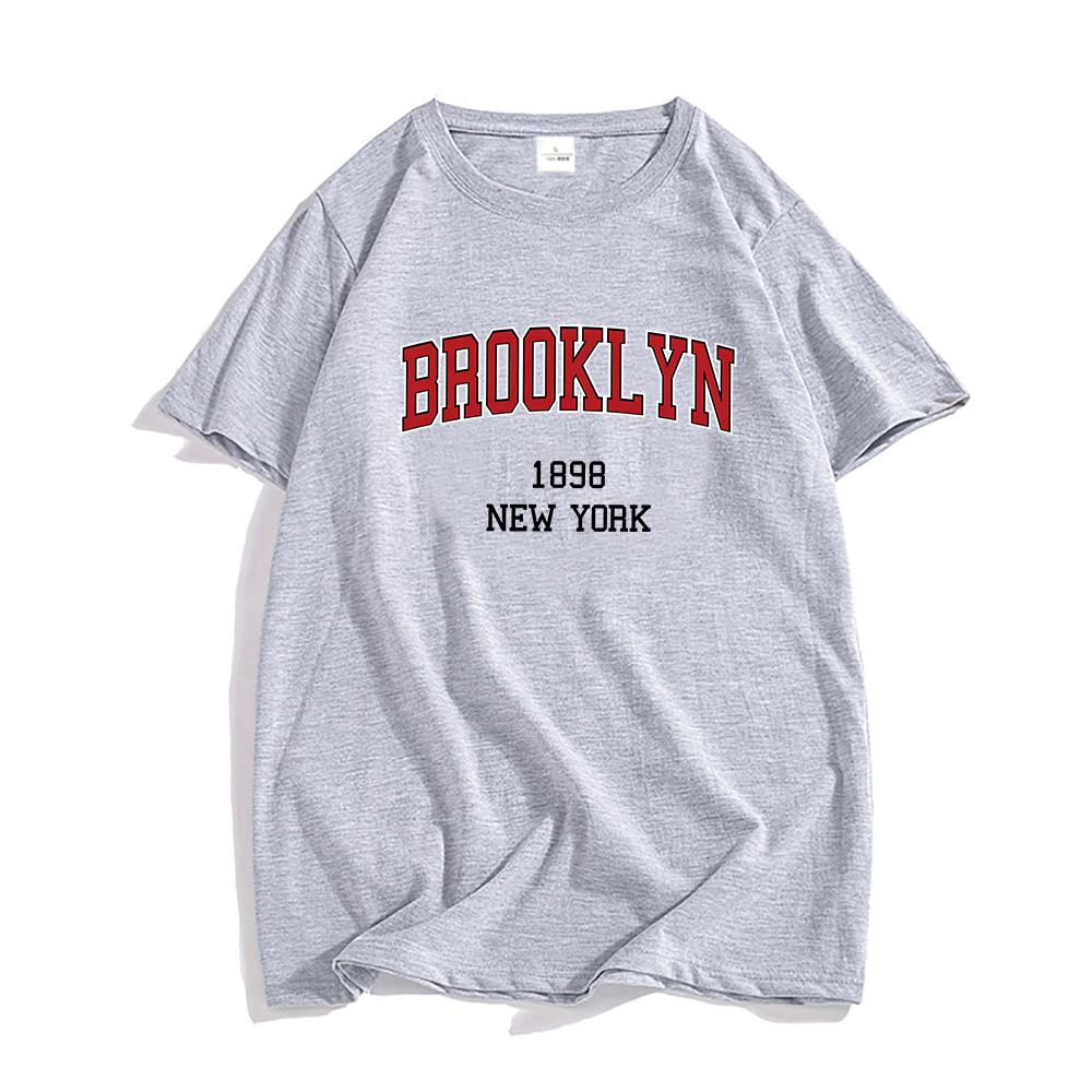 Brooklyn 1898 New York T Shirts MEN Letters Minimalism Style Tshirts  High Quality Tshirts Aesthetic Sense of Design