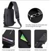 Men's Crossbody Bag Shoulder Sling Bag Anti-theft Lock Chest Bag With USB Port