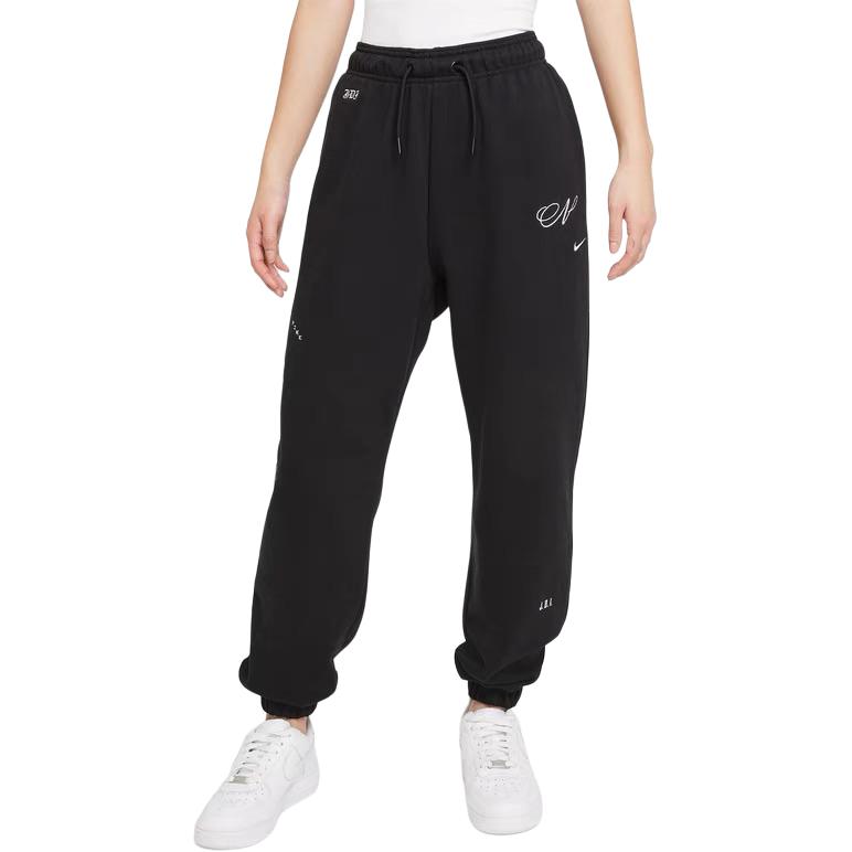 Nike Breathable Cuffed Lace-Up Casual Knit Sports Pants Women pants Black DR6228-010