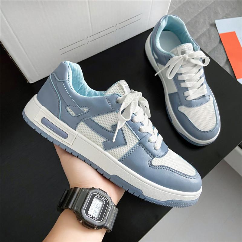 

Новые модные мужские спортивные туфли дышащие удобные тренировочные туфли кроссовки для бега 44 синий/белый