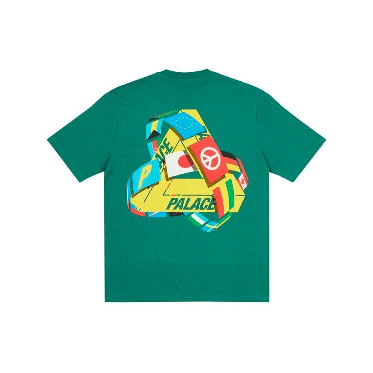 Palace Tri-Flag T-Shirt Green Unisex Tops P20TS094