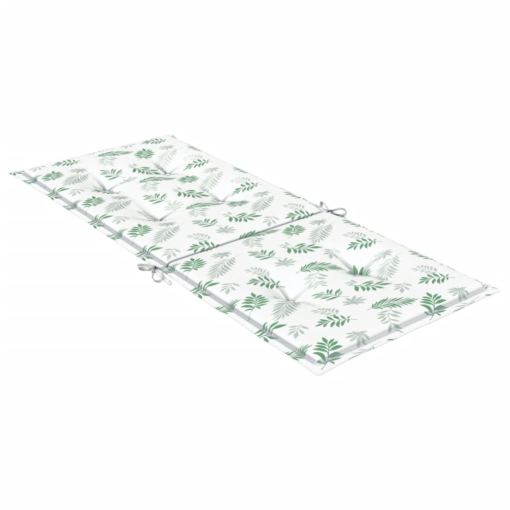 High Back Cushions (4 Pcs) Leaf Pattern Fabric