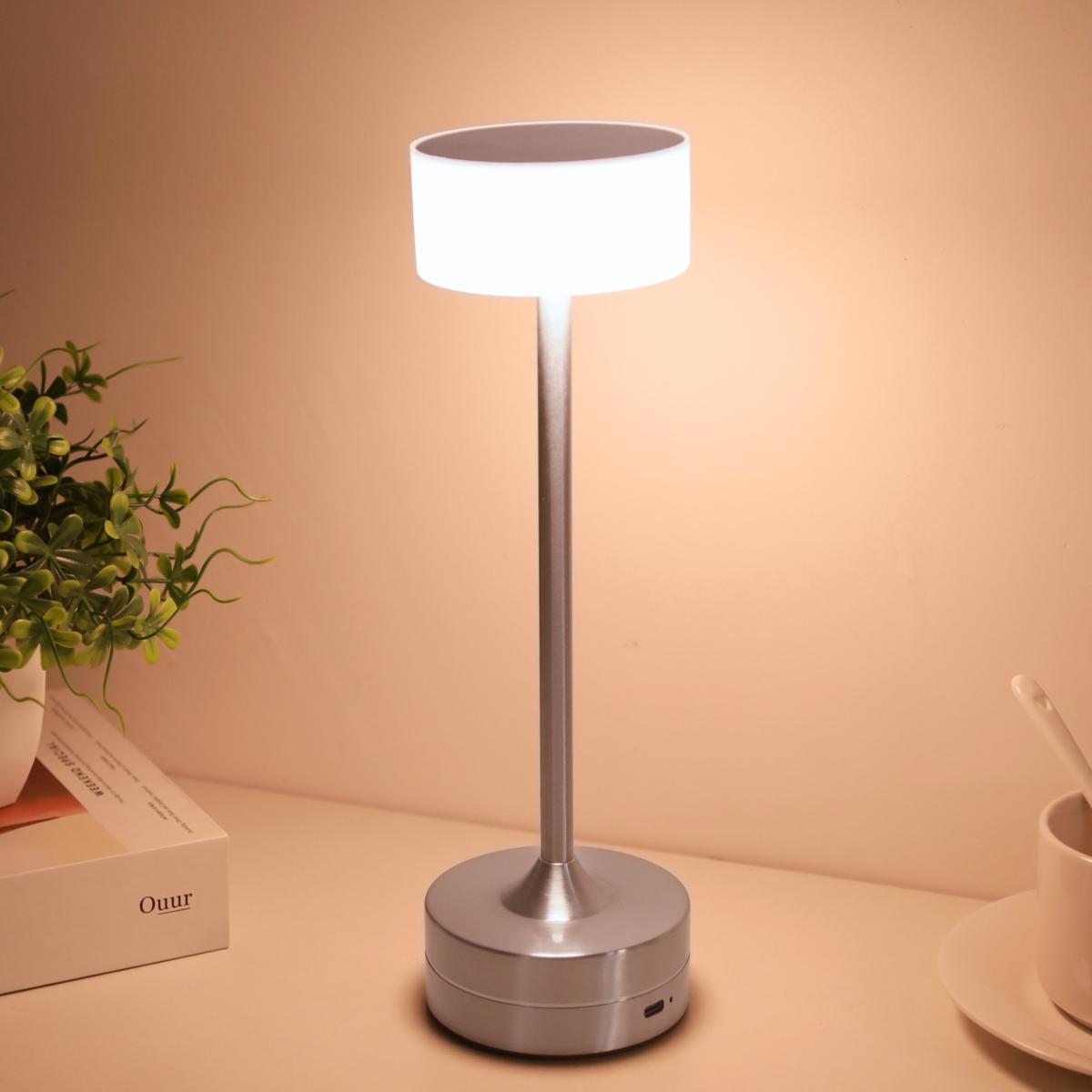 

1 шт. простой скандинавский уникальной формы светодиодная настольная лампа, сенсорный выключатель, перезаряжаемая настольная лампа, три регулируемых цвета света Light Grey&0-5W теплый белый