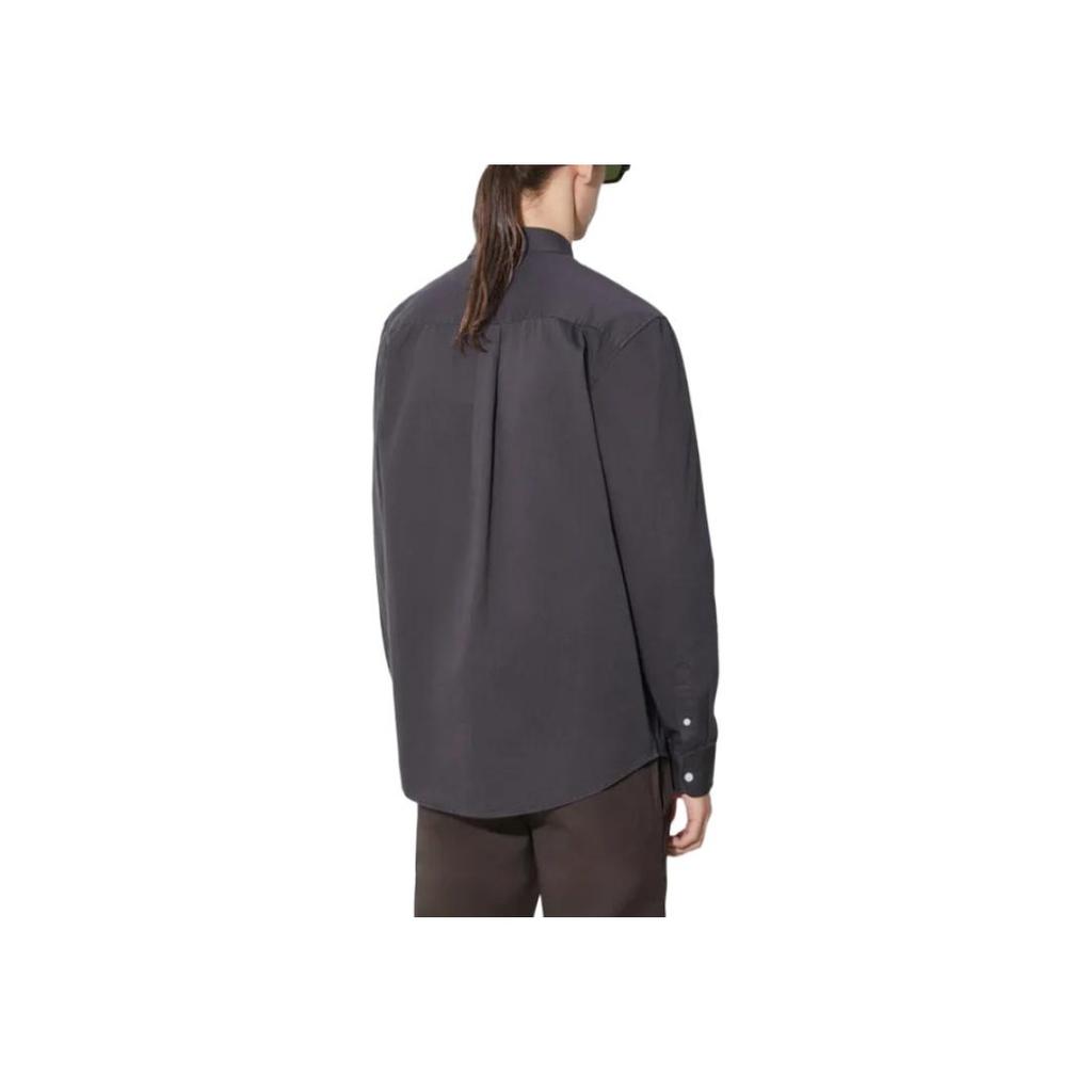 Carhartt WIP Solid Logo Button Long Sleeve Shirt Men shirts Charcoal I023339-1ZY-XX