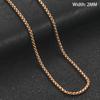 2/3/4/5mm Klasyczny Męski Stal Nierdzewna Rolo Kwadratowy Sześcian Łańcuszek Naszyjnik dla Mężczyzn Kobiet Posrebrzany Różowym Złotem Choker Metalowa Biżuteria