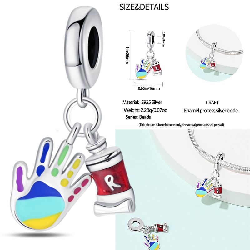 Copper Artist Brush Tools Color Palette Oil Painting Charms Girl Beads Fit Necklace Bracelets Diy Jewelry Gifts