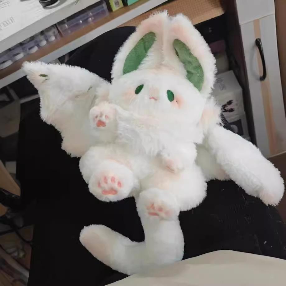 Flying big bat rabbit plush toy big white rabbit doll soothing doll little lucky bamboo bat rabbit
