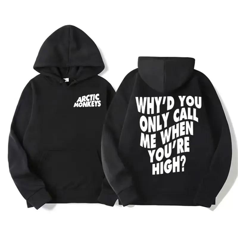 Retro Rock Arctic Monkeys Music Album Graphic Hoodies Men Vintage Oversized Hip Hop Hoodie Punk Sweatshirt Tour Double Sided