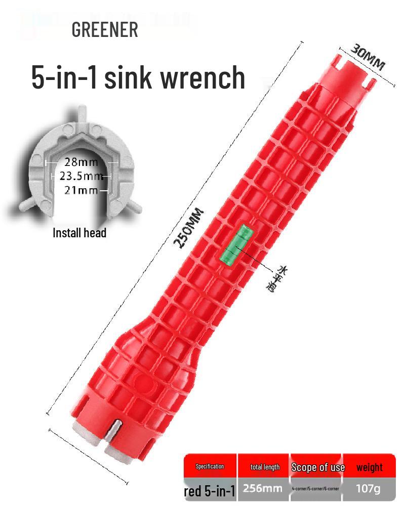 Universal 8-in-1 Sink Wrench: Multifunctional Tool for Water Pipe and Faucet Installation