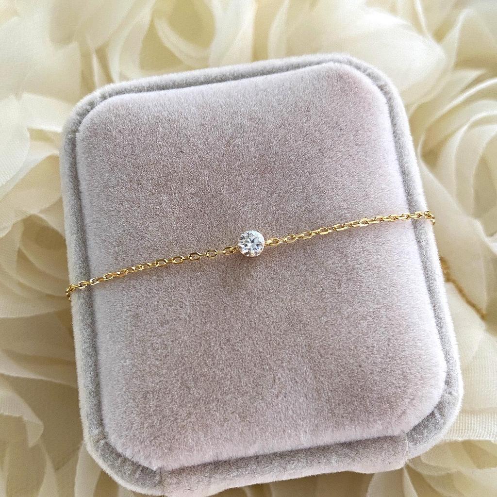 S925 Sterling Silver Single Stone Diamond Bracelet - Sparkling, Fashionable & Versatile Women's Jewelry