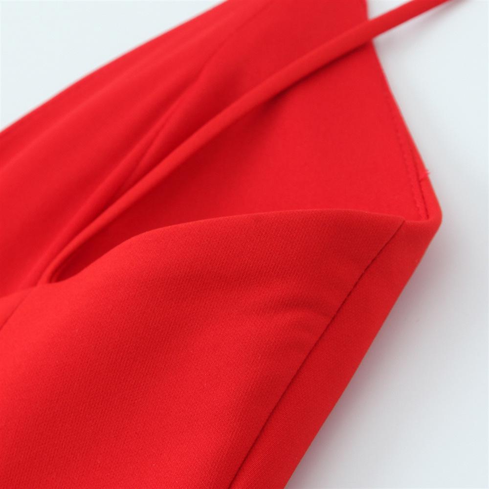 2025 Spring Women's Sweet Slim V-Neck Wide Hem Suspender Dress