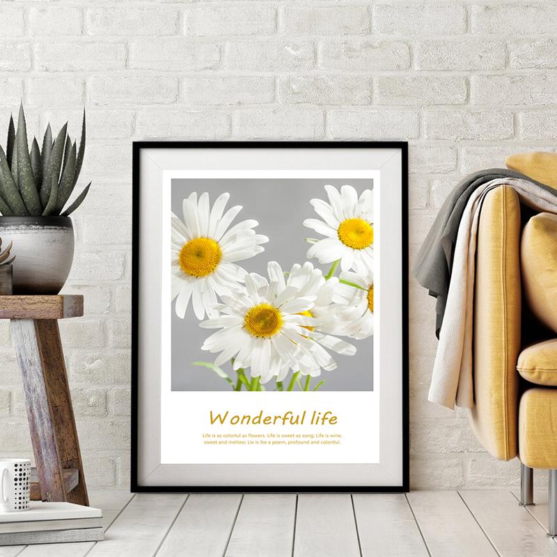 Nordic Minimalist Sunflower Chrysanthemum Posters Prints Wall Art Pictures Wonderful Life Canvas Painting Living Room Home Decor