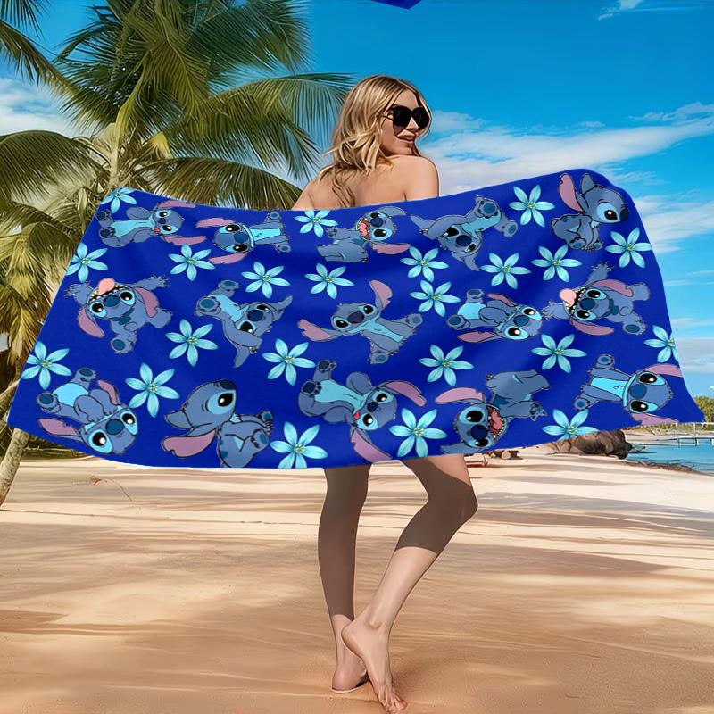 Cartoon Hawaii Artwork Printed Microfiber Beach Towel, Soft And Absorbent, Quick-Dry, Ideal for Summer Travel, Beach Essential, Swimming Pool