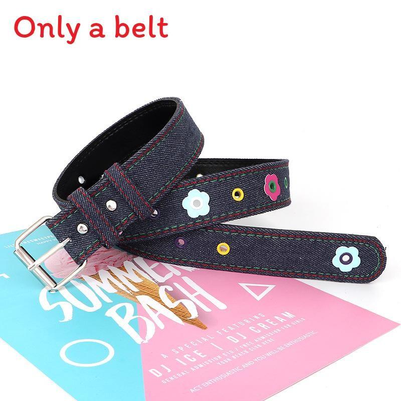 Fashionable Decoration Flower Checkered Pattern Women Wide Waistband For Daily