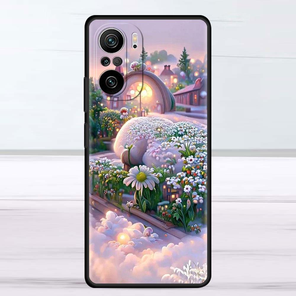 Blume Rosa Hülle für Xiaomi Redmi Note 11 10 9S 9 K40 Pro 7 8 9A 9C 8T 9T 10C 10Pro Silikon Handyhülle