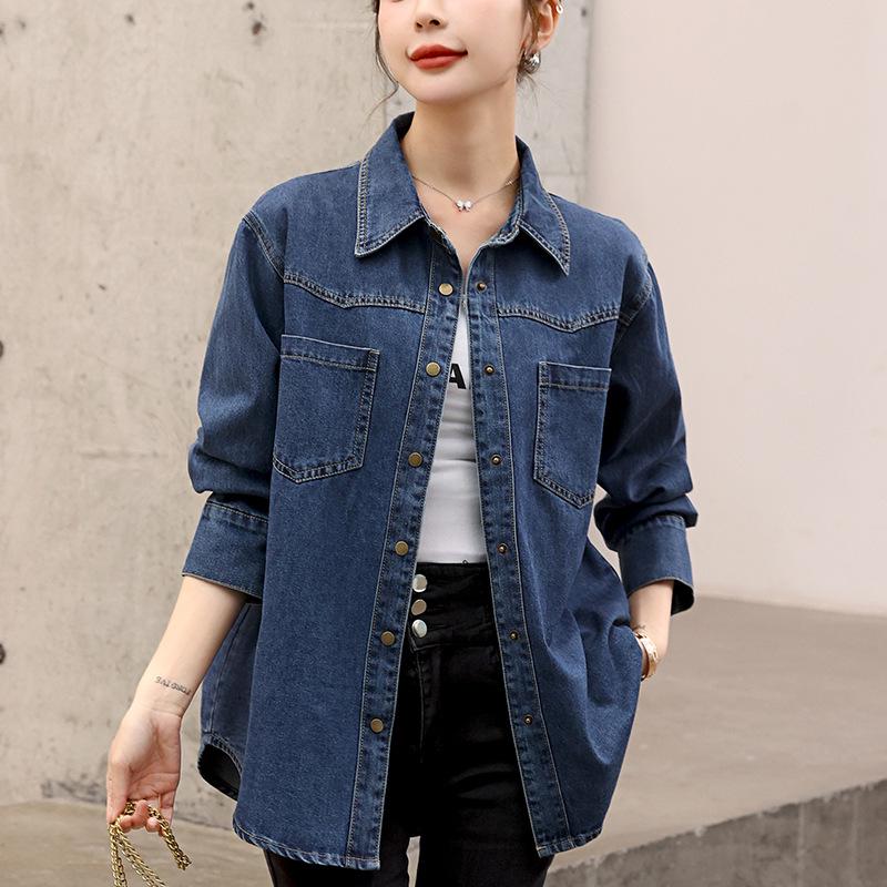 2024 Women's Loose-Fit Denim Shirt – Early Autumn Hot Style