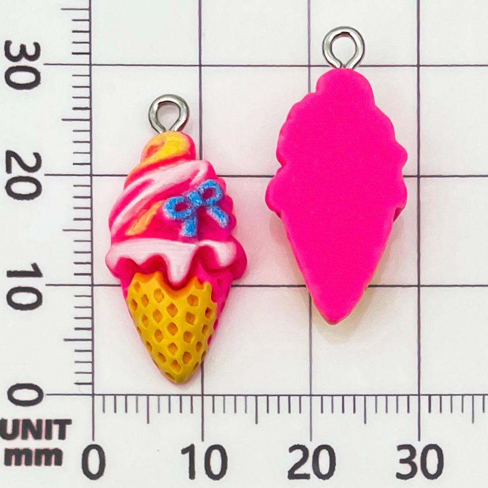 12 Colorful Resin Ice Cream Cone Charms for DIY Jewelry