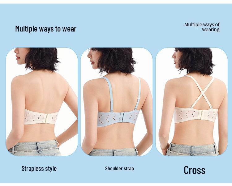 Summer Ice Breathable Strapless Anti-slip Lifting Bra with Thin Jelly Strip Cups