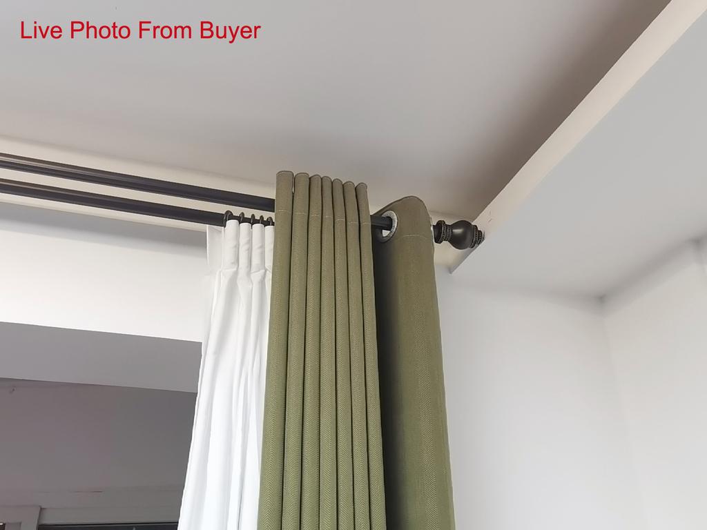USA Classic Complete Set Double Bracket Curtain For Windows Rod Diameter 28MM Aluminum Alloy Mute Wall Roman Pole Home Decor