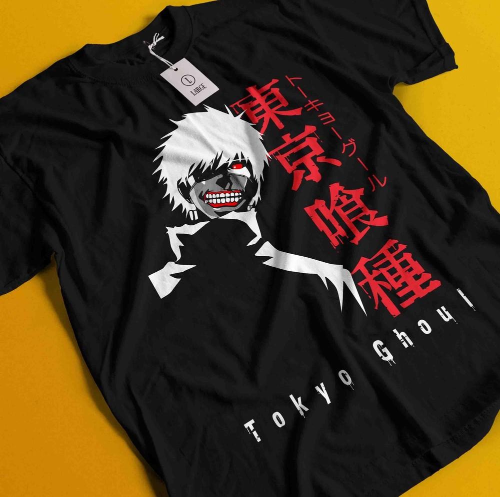 

Футболка Токийский Гуль Футболка Кен Канеки Футболка Дзюдзо Судзуя Аниме Манга Унисекс Хоррор Футболка S