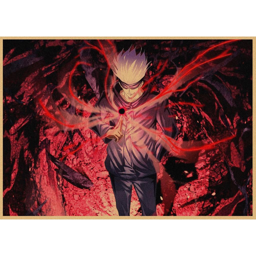 Poster in Carta Kraft Retro Anime Jujutsu Kaisen - Decorazione Murale