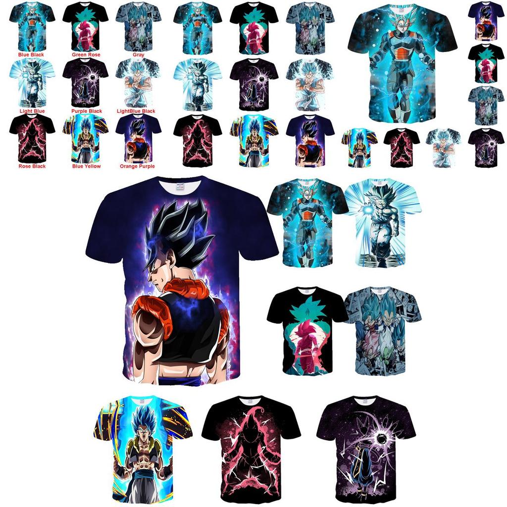 Vibrant 3d Print Dragon Ball Z Vegeta Goku Super Saiyan T-shirts For Anime Fans