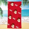 Fujiya Milky Peko Chan Beach Towel Cute Cartoon Red Print Quick Dry Microfiber Bath Soft Absorbent Swimming Pool Travel Shower