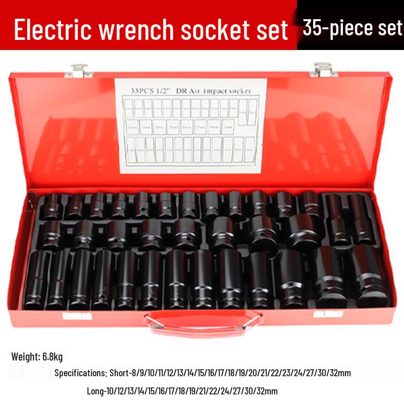 Royal Electric Wrench & Socket Set: Air Impact Wrench, Hex Socket, Hand Drill, Air Screwdriver, Auto Repair (8-32)