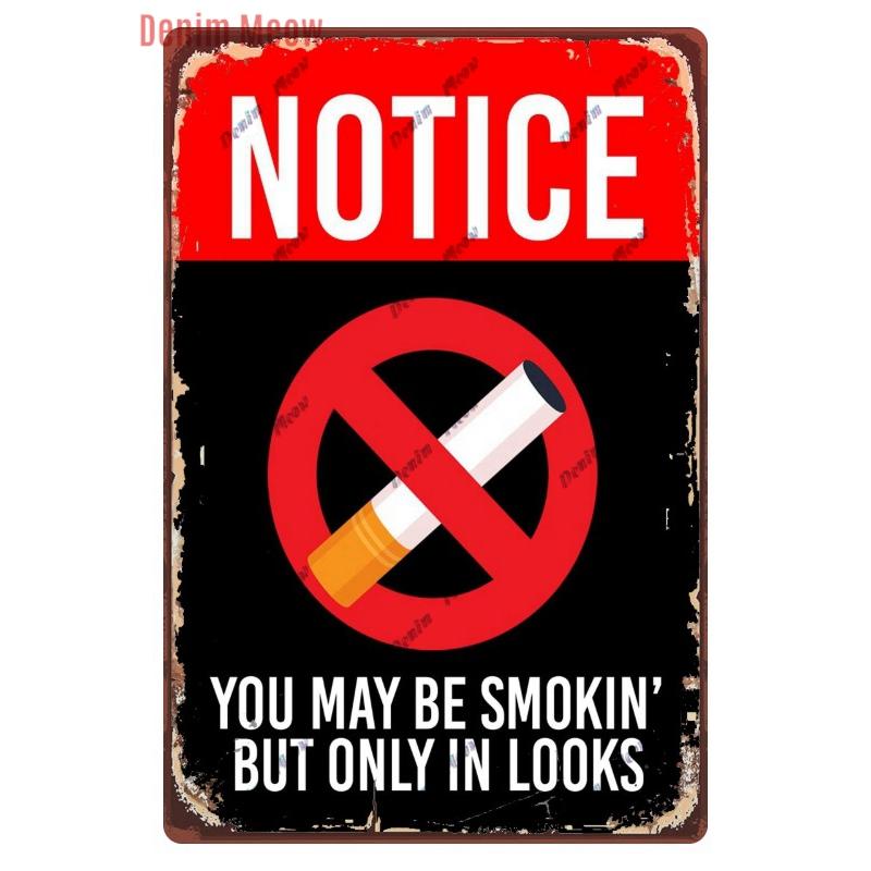 Vintage No Smoking Metal Plaque Free Wifi Tin Sign Public Bar Smoking Area Outdoor Decor Wall Decor WY