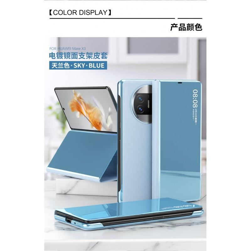 Mate X3 Flip Case With Mirror Finish Stand Magnetic Shockproof PC Leather Cover Foldable Phone