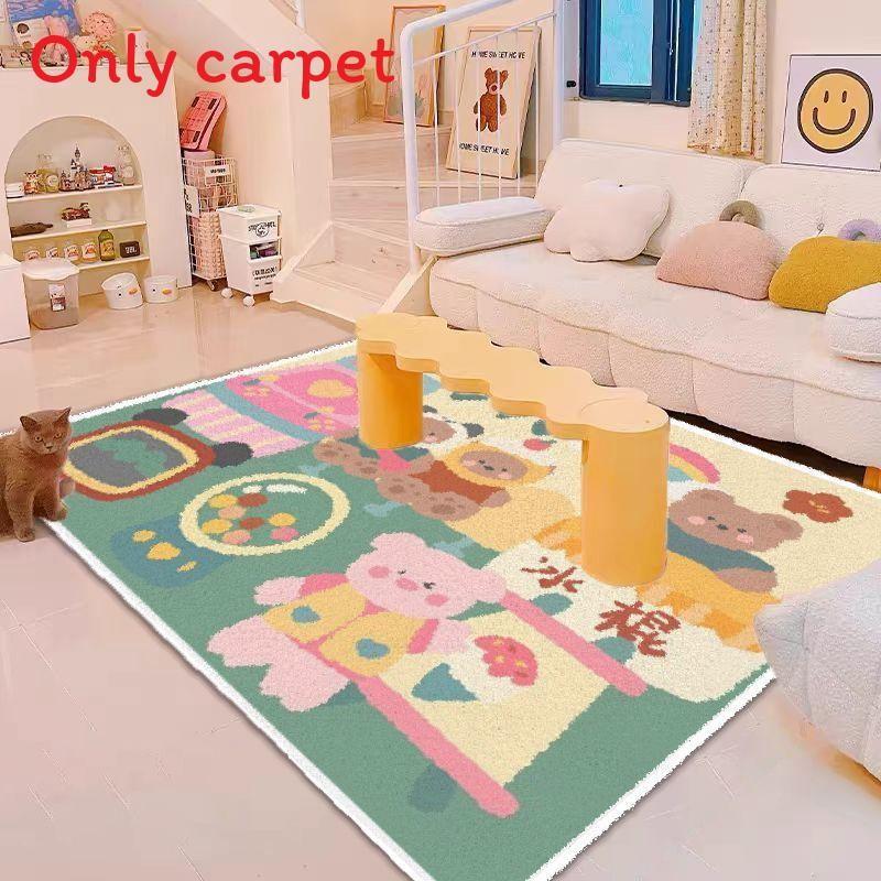 

Family Room Geometric Pattern Plush Area Rug For Living Room And Bedroom Decor Ice Cream,40*60cm