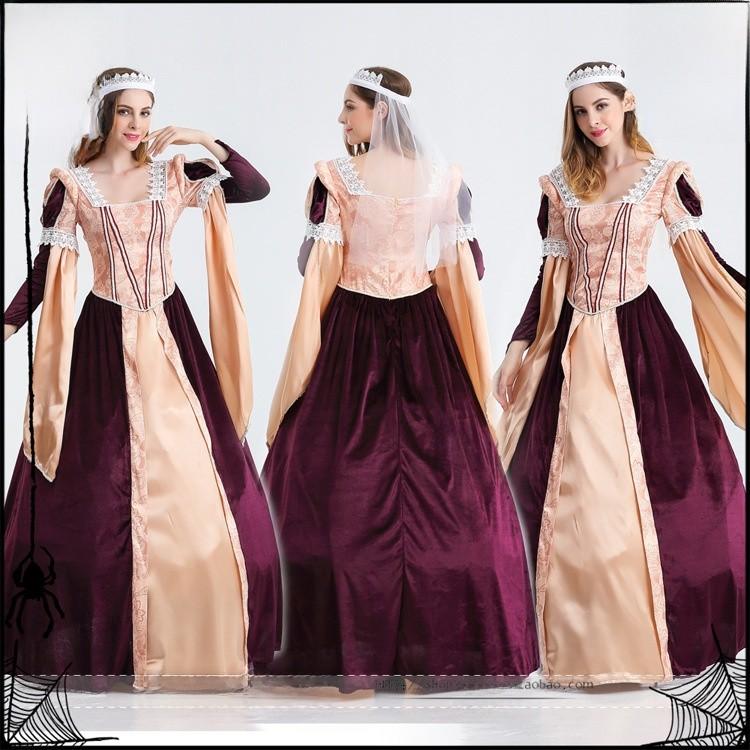 Cosplay Costumes Halloween Retro Vampire Queens Dress For Theme Party Dress Up