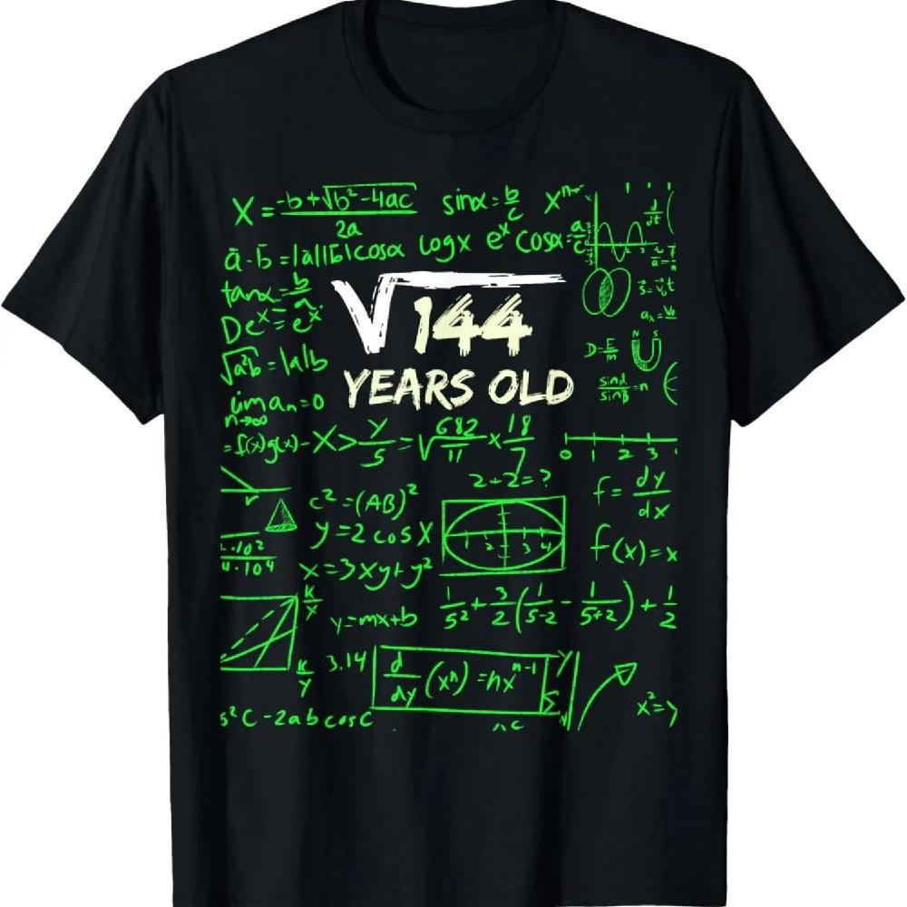 

Square Root of 144 _ 12th Birthday 12 Years Old Gift T-Shirt S