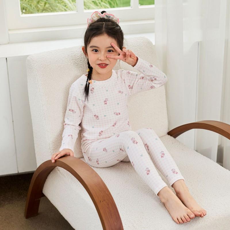 2026 Kids Cotton Underwear Set Girls Aged 8-16 Thermal Loungewear