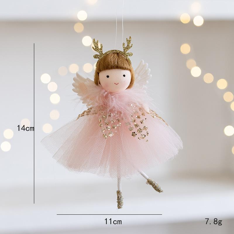 New Christmas Plush Angel Doll Pendant Ornaments Xmas Tree Hanging Decorations For Home Festive Party Decor 2025 New Year Gifts